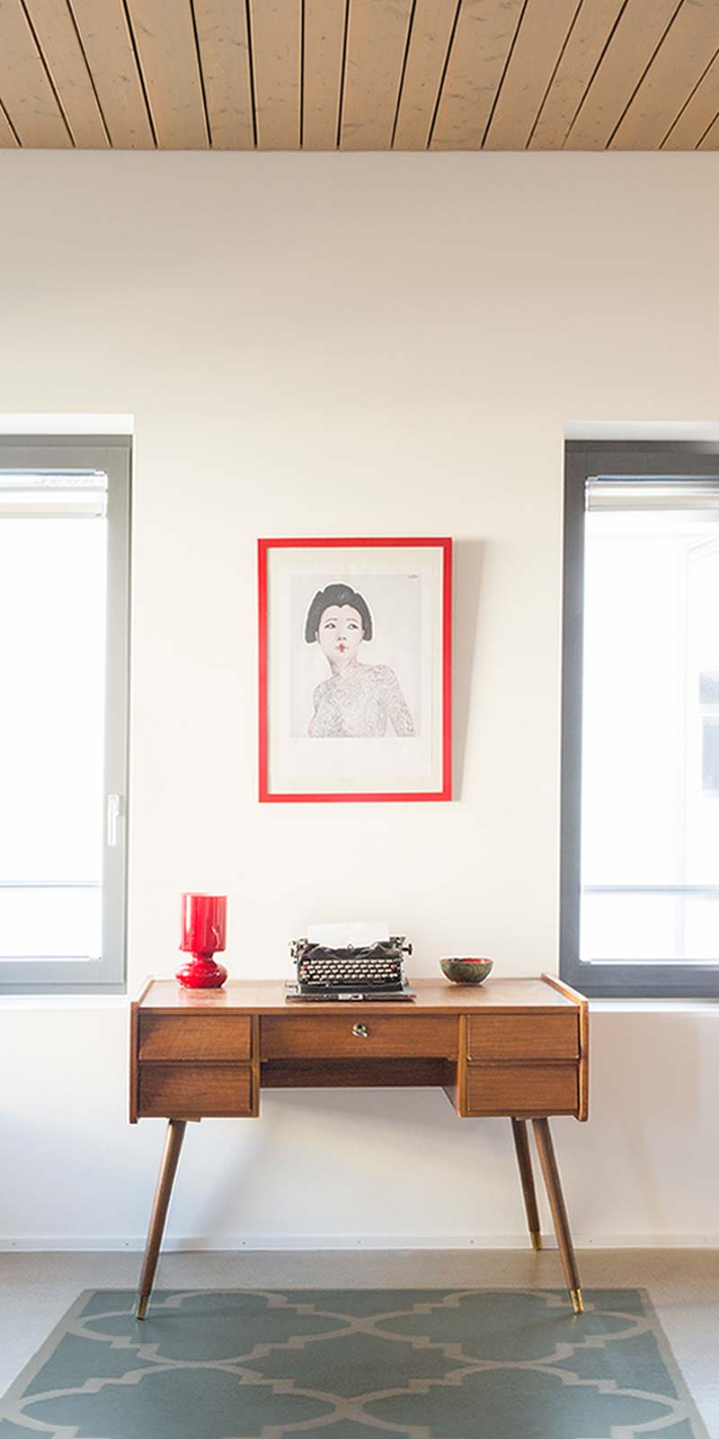 Loft Wohnung, Interior, Interieur, Schreibtisch, Arbeiten, Kunst