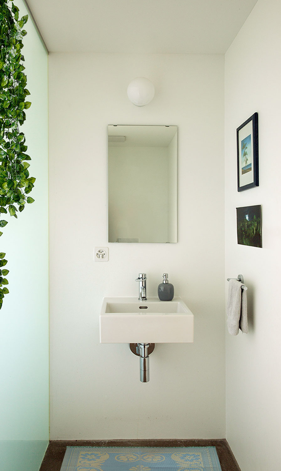 Loft, Wohnung, Interior, Bad, Badezimmer, Teppich, Interieur, Klo, Waschbecken, Glaswand, Toilette