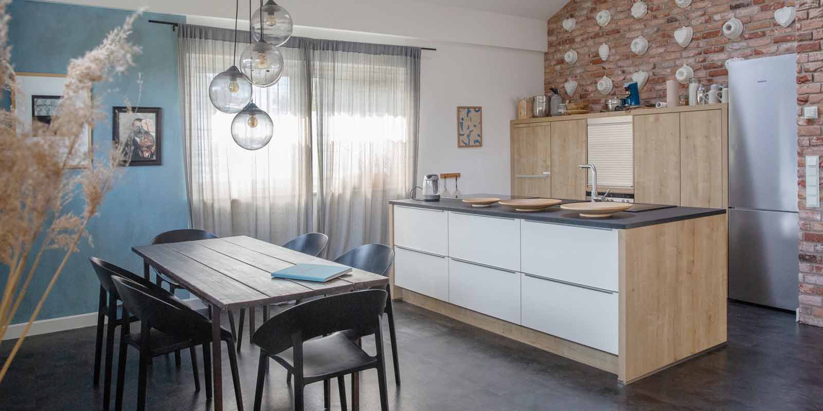 Farm Kitchen, Interieur, Interior Design, Ausstattung, Living, Wohnen, blue colors, Style, farm apartment, cozy home